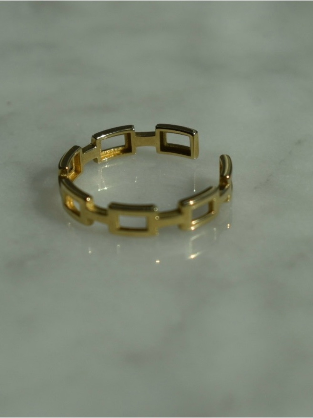 Size 4 Adjustable 14k Gold Open Link Ring